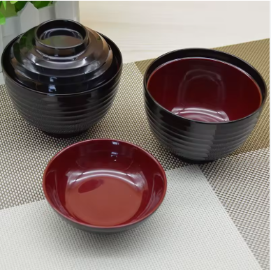 CUENCO MELAMICA PARA SOPA ROJO NEGRO