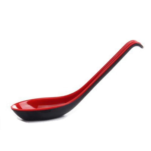 CUCHARA ROJO NEGRO PARA SOPA O RAMEN