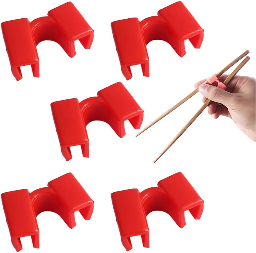 Sujeta Palillos Plástico Rojo