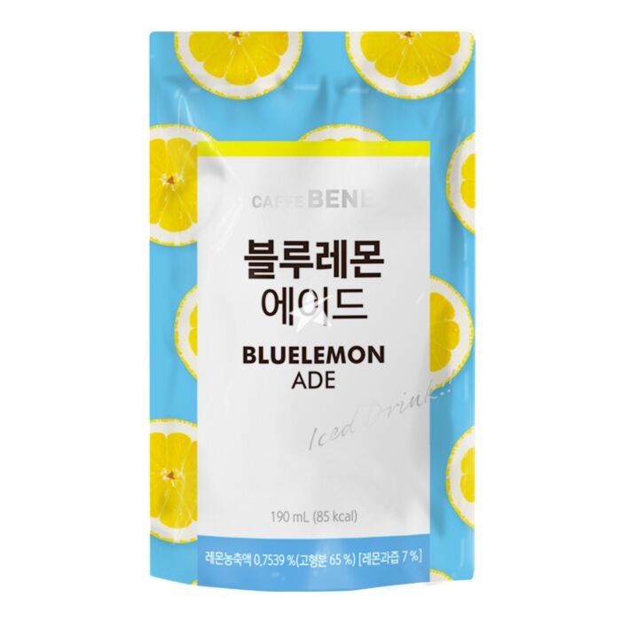 Refresco Coreano en Bolsa Sabor Limón Azul Ade (CaffeBene)190ml