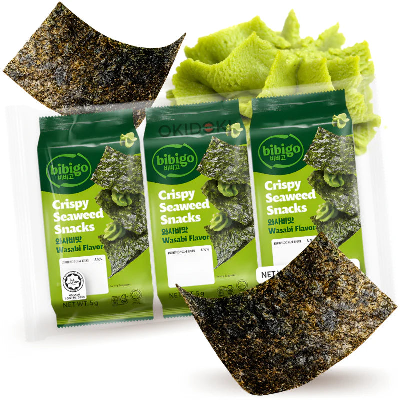 Wasabi Flavored Nori Seaweed Snack (Bibigo) 3x5g