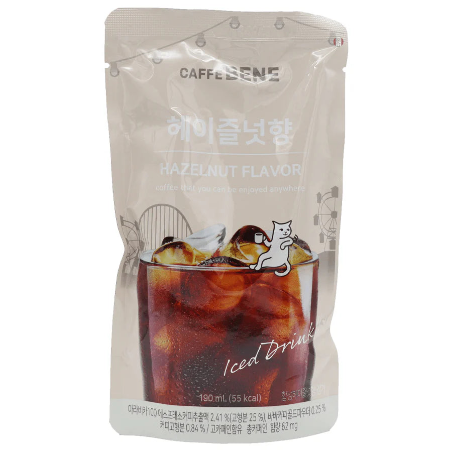 Refresco Coreano en Bolsa Café con Sabor Avellana (CaffeBene)190ml