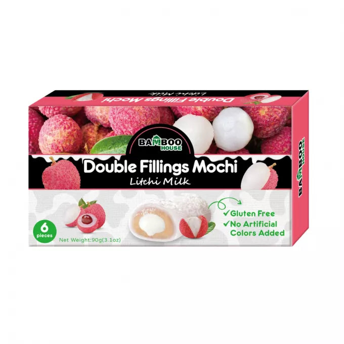 Mochi doble sabor lichi y leche 90G (bamboo house)