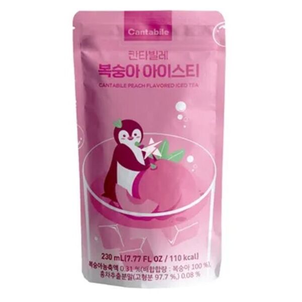Refresco Coreano en Bolsa Sabor Melocotón (Cantabile)230ml